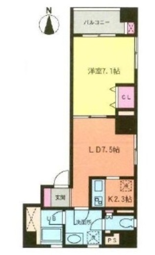 スクエアードコート日本橋人形町 303 間取り図