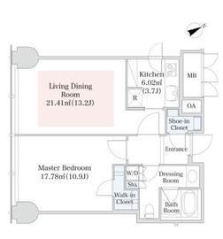 プラティーヌ西新宿 1402 間取り図