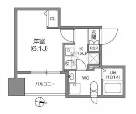 アジールコート中野坂上 303 間取り図