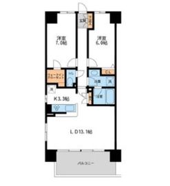 レジディア南千住 610 間取り図