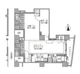 アクティ汐留 4405 間取り図