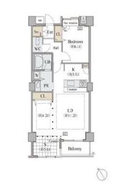 シャレール広尾 2-307 間取り図