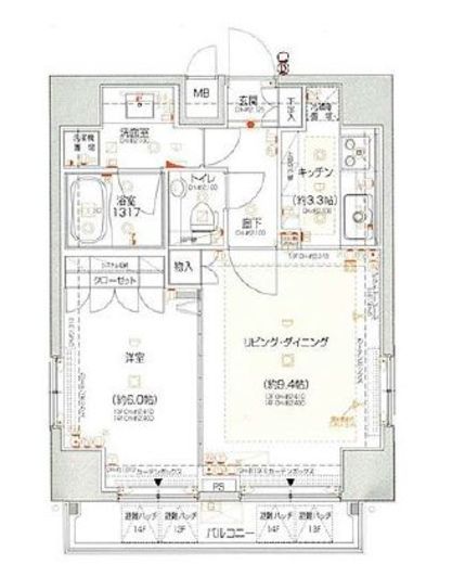 パレステュディオ四谷 14階 間取り図