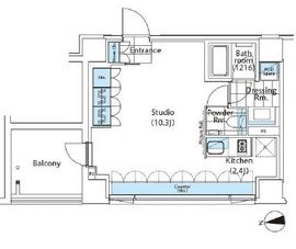 コンフォリア新宿イーストサイドタワー A304 間取り図