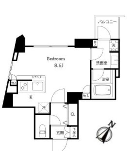 セントラルクリブ六本木 2-201 間取り図