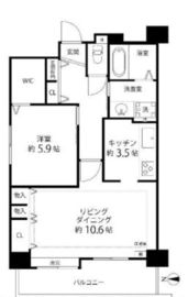 河田町ガーデン 4-607 間取り図