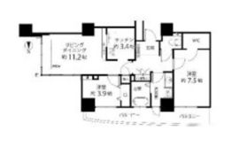 河田町ガーデン 2-905 間取り図