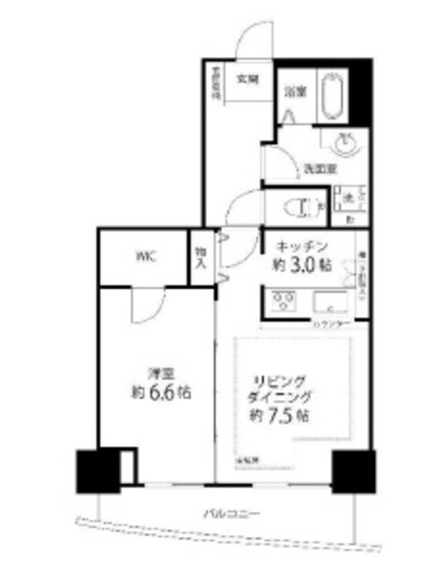 河田町ガーデン 1-2606 間取り図