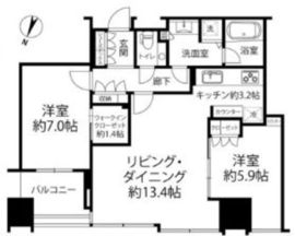 大崎ウエストシティタワーズ イースト 27階 間取り図