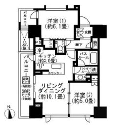 シティタワー白金 6階 間取り図