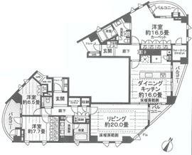 乃木坂パークハウス 22階 間取り図