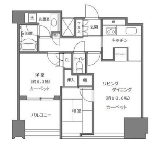 シティタワー麻布十番 10階 間取り図