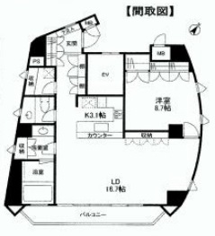 クローバー六本木 13階 間取り図