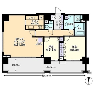 広尾ガーデンフォレスト 9階 間取り図
