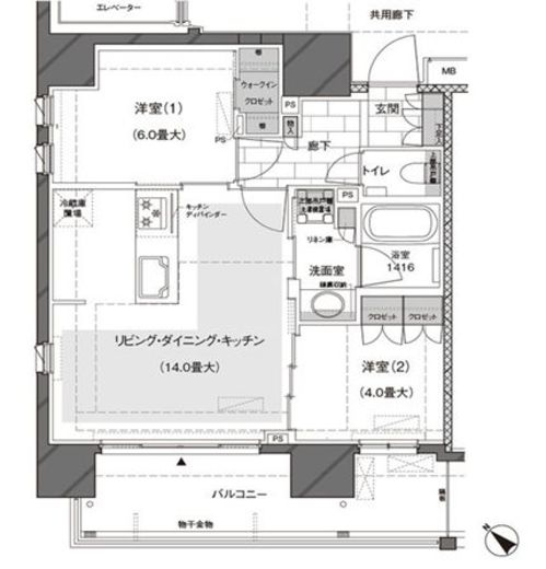 ルジェンテ武蔵小山 6階 間取り図