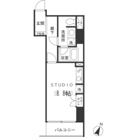 SS.FLAT神楽坂south 801 間取り図