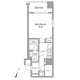 レジディア築地 305 間取り図