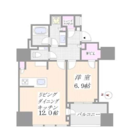 ザ・パークハウス白金二丁目タワー 8階 間取り図