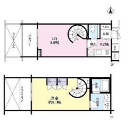 ピアース西麻布 2階 間取り図