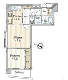 クレアール赤坂 7階 間取り図