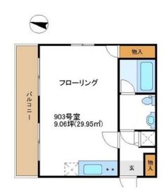 トウセン麻布十番 903 間取り図