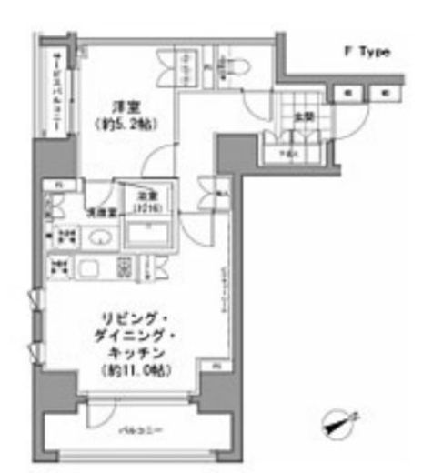 パークハビオ八丁堀 706 間取り図
