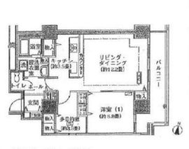 シティコート目黒 2-1006 間取り図