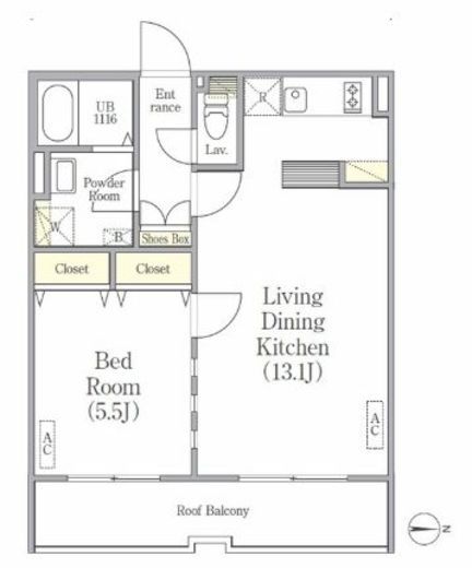 ラピス南麻布 503 間取り図