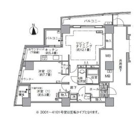 アクティ汐留 3301 間取り図