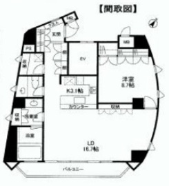 クローバー六本木 12階 間取り図