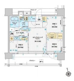 ディームス品川南大井 1404 間取り図