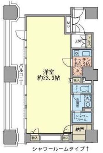 ルネ新宿御苑タワー 1401 間取り図