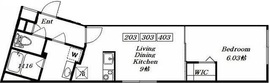 ブランシェ東麻布 203 間取り図