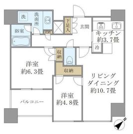 シティタワー麻布十番 8階 間取り図