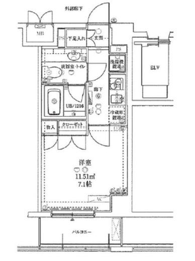 パークプリエ神楽坂 6階 間取り図