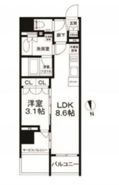 ディヴレ神楽坂 7階 間取り図