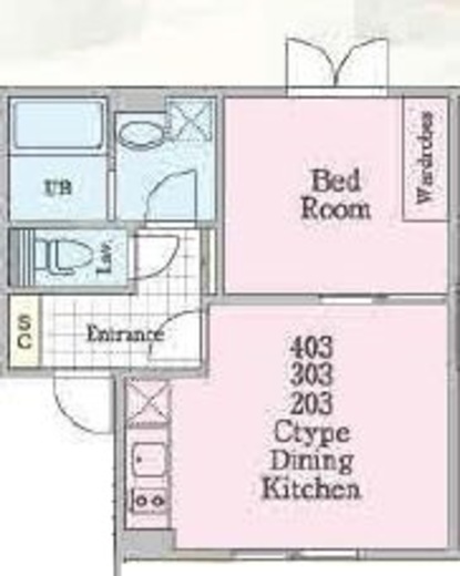 アレーロ三軒茶屋 203 間取り図