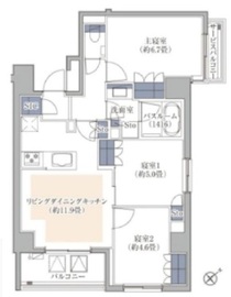 サンウッド東京茅場町パークフロント 8階 間取り図