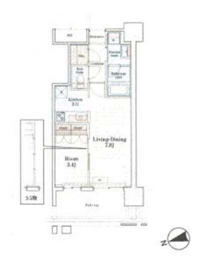 グランドプレシア芝浦 1604 間取り図