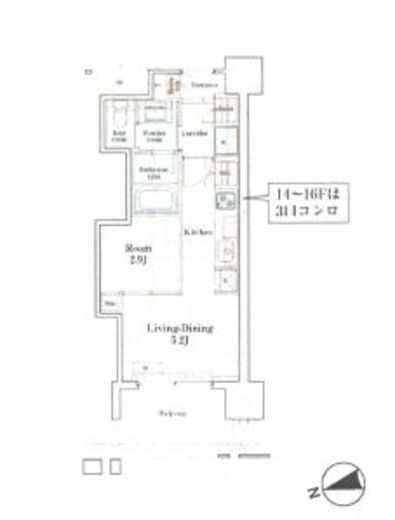 グランドプレシア芝浦 706 間取り図