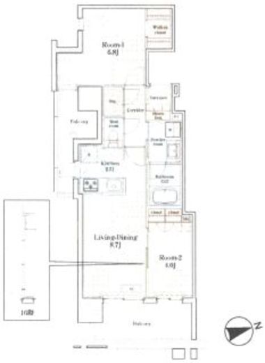 グランドプレシア芝浦 1109 間取り図