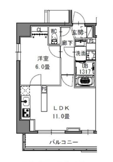 S-RESIDENCE新御徒町WEST (エスレジデンス新御徒町ウエスト) 801 間取り図