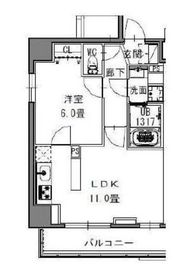 S-RESIDENCE新御徒町WEST (エスレジデンス新御徒町ウエスト) 1101 間取り図