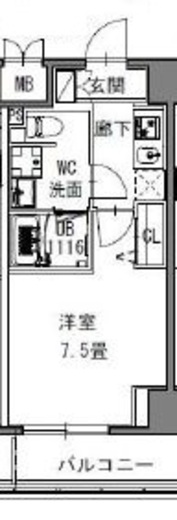 S-RESIDENCE新御徒町WEST (エスレジデンス新御徒町ウエスト) 1002 間取り図