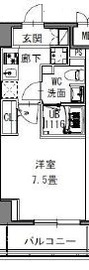 S-RESIDENCE新御徒町WEST (エスレジデンス新御徒町ウエスト) 303 間取り図