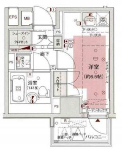 リビオレゾン小石川 6階 間取り図