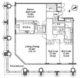 ラフィーヌ西新宿 22F3 間取り図