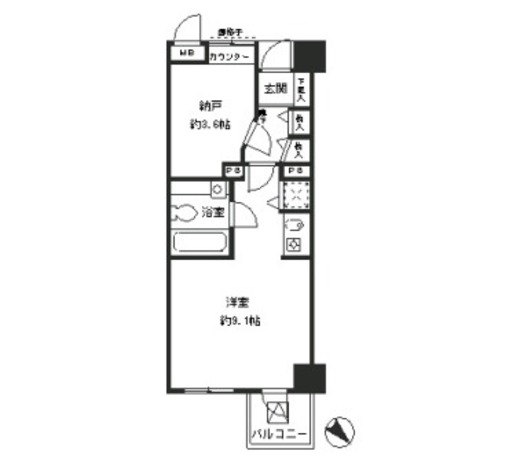 レジディア六本木檜町公園 310 間取り図