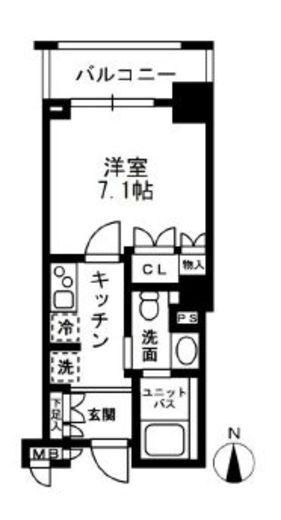レジディア中落合 A404 間取り図