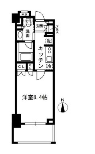 レジディア中落合 B410 間取り図